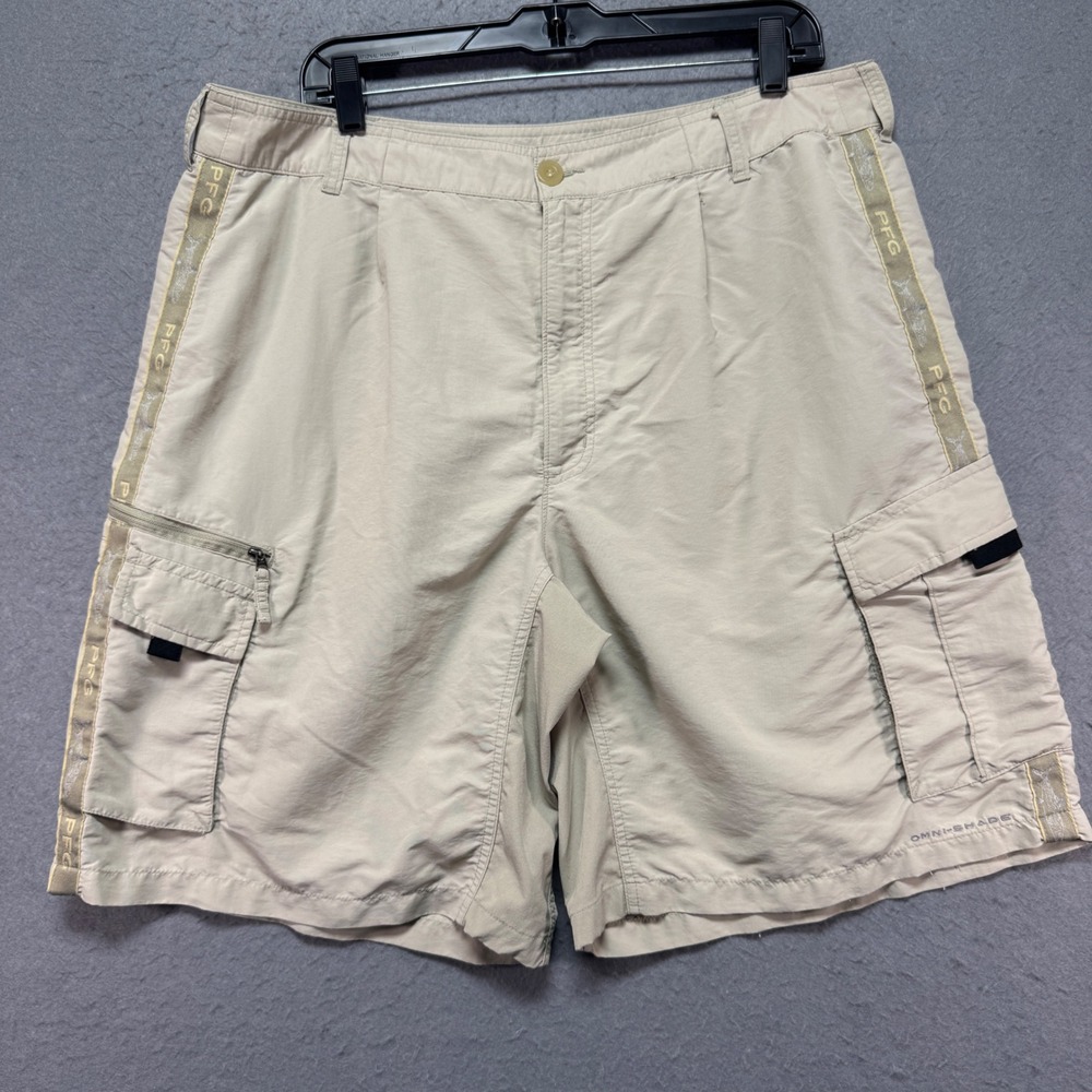 Columbia PFG Omni Shade Fishing Cargo‎ Shorts Men's Size 38X9Tan Outdoor